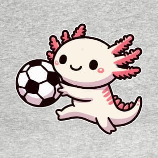 axolotl funny play soccer T-Shirt